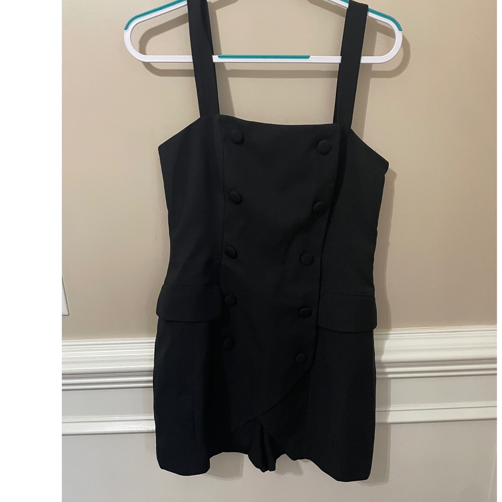 Hutch Antrhopologie Black Double Breasted Blazer Playsuit Romper Size 10 NWT